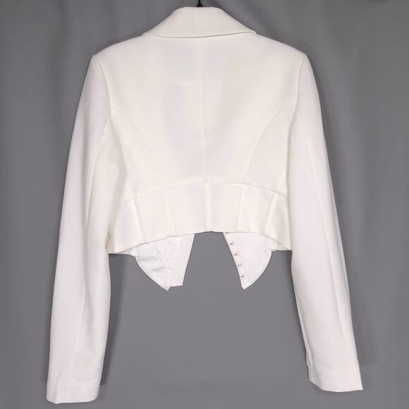 Bardot New Marcella Corset Blazer MEDIUM Orchid White Asymmetric Top Jacket - Picture 8 of 15